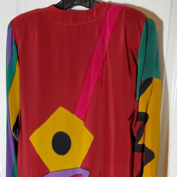 Mosswear Hand Painted Silk Dress – Size M - Picture 5 of 7